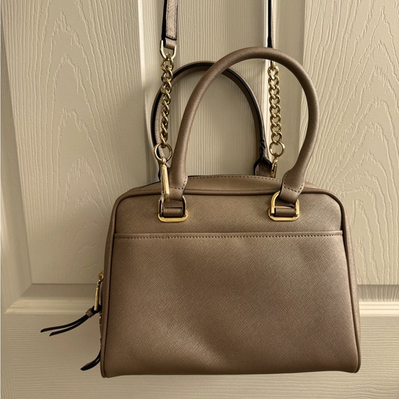 MARYBELLE Satchel by Calvin Klein - Champagne Saffiano (PVC) Leather - NWT - Picture 5 of 11